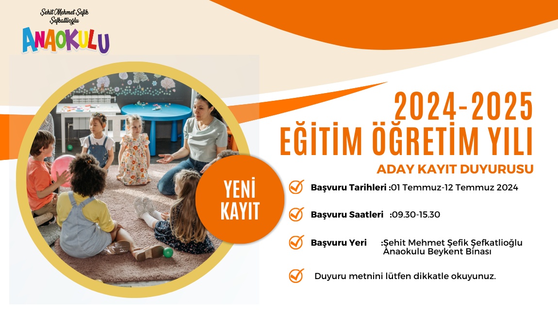 2024-2025 Eğitim Öğretim Yılı Kayıtları